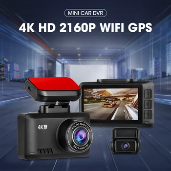 Vtopek Mini Brūkšnys Cam 4k Priekiniai ir Galiniai Ultra HD 2160P Automobilių DVR Vaizdo įrašymo Brūkšnys Kamera, GPS sekimo Registratorius WIFI Kontrolės