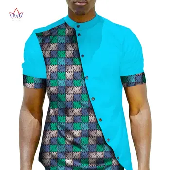 Vyrai Afrikos Drabužių Dashiki Vyrų Top Marškinėliai heidi bazin Riche Afrikos Vyrų Drabužių Medvilnės Spausdinti Kratinys Mygtuką Top Marškinėliai WYN22