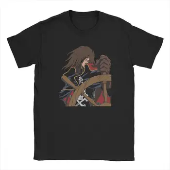Vyrai Captain Harlock Kosmoso Piratų T Shirts Manga 