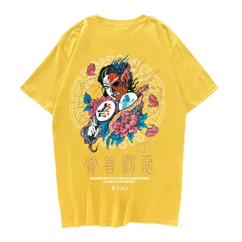 Vyrai Velnias Spausdinami T Marškinėliai Streetwear 2020 Japonijos Harajuku Atsitiktinis Trumpas Rankovės Hip-hop Tees Tshirts Vyrų Vasaros Hipster Viršūnės