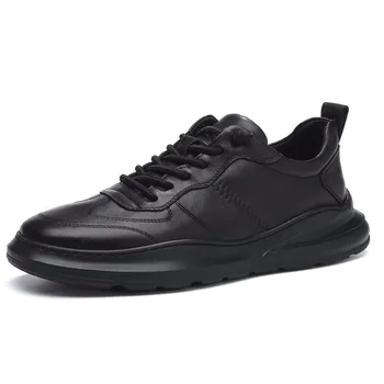 Vyriški batai natūralios odos verstos odos juoda lenta batai, sportbačiai, vyriški platforma sportiniai bateliai atsitiktiniai ėjimo batai ZM-93