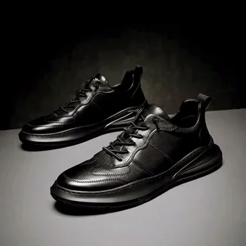 Vyriški batai natūralios odos verstos odos juoda lenta batai, sportbačiai, vyriški platforma sportiniai bateliai atsitiktiniai ėjimo batai ZM-93