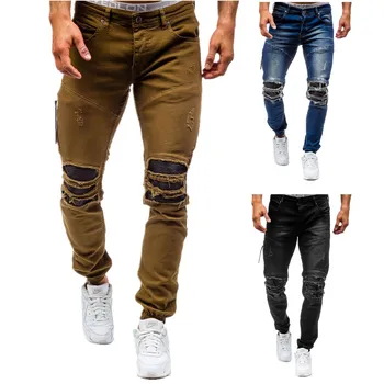 Vyriški plius dydis medvilnės džinsai nauji denim kelnės, vyriški slim vientisos spalvos aukštos kokybės pavasarį, rudenį kankina 80s kelnės