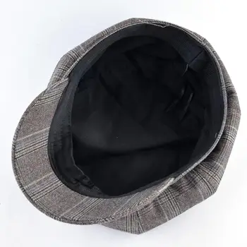 Vyriški Retro Aštuoniakampis bžūp Medvilnės audinio Newsboy kepurės vyrams žiemos Beretės Britų stiliaus pledas kepurės moterims Boina Gorros planas