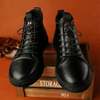 Vyriški shoeswinter mados batai, sporto shoesleather vyriški laisvalaikio shoesmen vidurio viršų shoesplus velvetwarm medvilnės batai