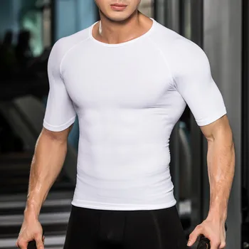 Vyrų Fitneso (Kūno Skustukai marškinėliai Kultūrizmo Drabužių Krūtinės Rišiklio Juosmens Lieknėjimo Pilvo Suspaudimo Marškinėlius Fajas Leotard