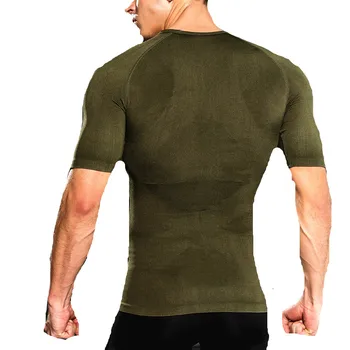 Vyrų Fitneso (Kūno Skustukai marškinėliai Kultūrizmo Drabužių Krūtinės Rišiklio Juosmens Lieknėjimo Pilvo Suspaudimo Marškinėlius Fajas Leotard