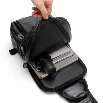 Vyrų Krūtinės Pack Daugiafunkcį Crossbody Krepšys, apsaugos nuo vagystės Užrakto Pečių Krepšiai, USB Įkrovimo Trumpą Kelionę Vandeniui Pasiuntiniai Krepšys