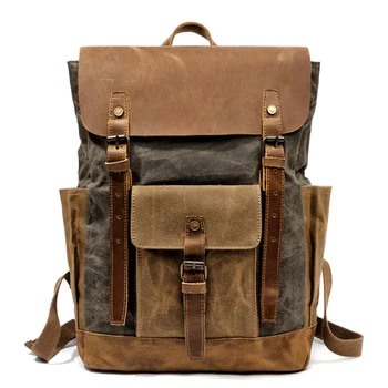 VZVA prekės retro backpack 15.6-colių nešiojamas kuprinės pečių vyrų anti-theft vandeniui kelionių kuprinė lauko žygiai maišelį