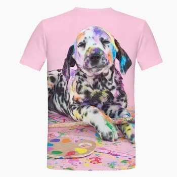 Vėliau Vaikai Gyvūnų marškinėliai 3D Atspausdintas Berniukams ir Mergaitėms trumpomis Rankovėmis Spalvinga Šunų T shirts Vasaros Drabužius Vaikams Viršūnės