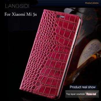 Wangcangli prekės telefono dėklas natūralios odos krokodilas Plokščias tekstūros telefoną atveju Xiaomi Mi 5s rankų darbo telefono dėklas