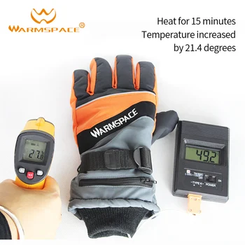 WARMSPACE elektra šildomas pirštines, pastovios temperatūros saugaus įkrovimo baterija (akumuliatorius lauko sporto jojimo slidinėjimas