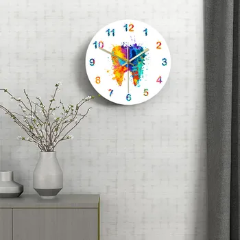 Watercolour Laikrodis Sienos Šiuolaikinės 3D Dažytos Dantų Guma Elementas Horloges Siųsti Medicinos Dantų Odontologas Apdailos Namų Ypatingą Dovaną