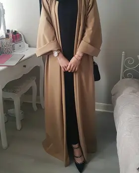 WEPBEL Dubajaus Moterų Musulmonų Suknelė, Laisvas Megztinis turkijos Rūbeliai Atsitiktinis ilgomis Rankovėmis Kaftan Kietas Islamo Drabužių, su Diržu