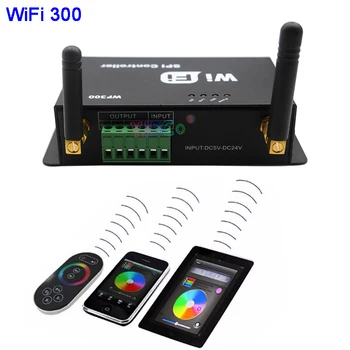 WiFi 300 RGB Valdiklis Liečiamų Ekranu Nuotolinio LED WiFi SPI Valdytojas LPD6803 WS2811 WS2801 5050 SMD LED Juostelė,DC5-24V