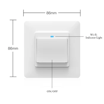 WiFi Smart Šviesos Sienos Jungiklis, kištukinis Lizdas paspauskite Mygtuką 