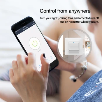 WiFi Smart Šviesos Sienos Jungiklis, kištukinis Lizdas paspauskite Mygtuką 