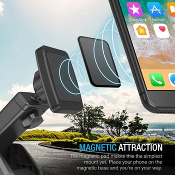 Xnyocn Teleskopinis Automobilinis Telefono Laikiklis IPhone X 8 Automobilio priekinio Stiklo, prietaisų Skydelio laikiklio pagrindą Magnetinio Mobiliojo Telefono Laikiklis Stovėti Išmanųjį telefoną