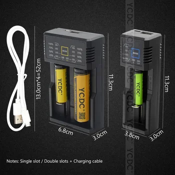 YCDC Universal Baterija, Įkroviklis, USB Protingas Įkroviklis Li-ion 18650 18500 14500 16340 26650 AAA AA Įkraunamos Baterijos Kroviklis