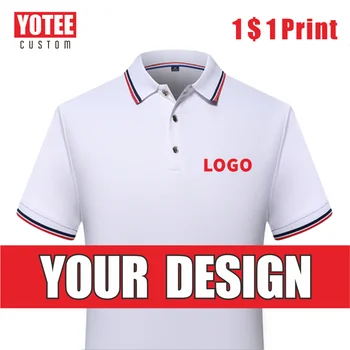 YOTEE Vasaros Pigūs Trumpas Rankovės Logotipas Užsakymą įmonių Grupės Polo Marškinėliai Logotipas Išsiuvinėti Viršų