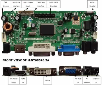 Yqwsyxl Kontrolės Valdyba Stebėti Rinkinys M140NWR2 R1 HDMI+DVI+VGA LCD LED ekrano Valdiklio plokštės Tvarkyklės