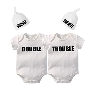 YSCULBUTOL Kūdikių Dvynių kūdikių dovanos dvigubai ir problemų komplektus Twin baby shower Twin baby bodysuit