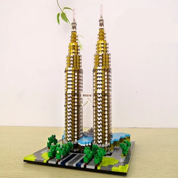 YZ 057 Pasaulyje Garsaus Architektūros Kuala Lampur Petronas Tower 3D Modelis 
