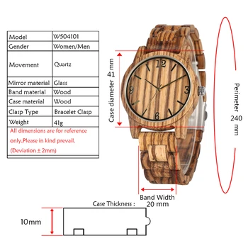 Zebrawood Kvarco Mediniai Žiūrėti Dial vyriški Laikrodžiai arabiškais Skaitmenimis Medinės Juostos Praktinių Dirželis Medinis Laikrodis Unisex Dovana Retro
