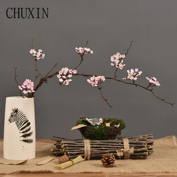 Zen modeliavimas cherry blossom rotango filialai namų puošybai mažų gėlių, džiovintų filialai arbatos kambarį apdailos laukinių gėlių