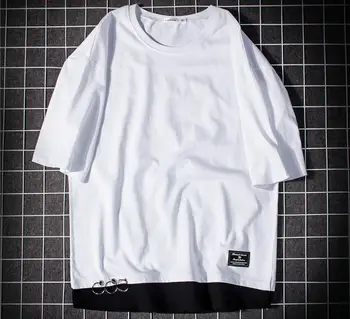 ZNG Atsitiktinis Trumpas Rankovės Vyrų Hiphop Streetwear Vyrų marškinėliai Mados Vyrų marškinėliai Nuosėdos Plius Dydis Tee Viršų
