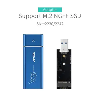 Zomy M. 2 NGFF Su USB3.0 Konverteris Adapteris SSD Atveju Išorinį Kietąjį Diską Kietojo Disko Aptvarą Nešiojamas, Nešiojamieji Disko Dėžutė