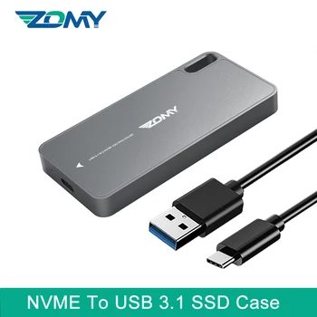 Zomy M. 2 NVMe Į USB 3.1 Kietojo Valstybės Talpyklos Standžiojo Disko Dėžutė SSD Atveju Tipo C Sąsaja 10Gbps Už 2230/2242/2260/2280