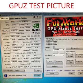ZOTAC NVIDIA Grafikos Kortelės GTX 1060 6GB Žaidimų KOMPIUTERIO, Vaizdo Korta NVIDIA GeForce GPU GTX 1060 6GB GDDR5 192Bit VGA Card PC Panaudota