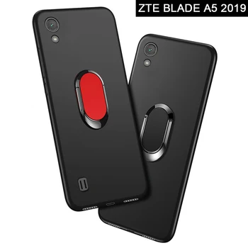 ZTE BLADE A5 2019 Atveju prabanga 5.45 colių Minkšto Juodo plastiko, Metalo Piršto Žiedą Padengti ZTE Blade A5 2019 Telefonas Atvejų