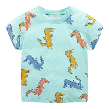 ZWY716 Gyvūnų Aplikacijos Kūdikių Marškinėliai Vasaros 2020 M. Vaikų marškinėliai Berniukams trumpomis Rankovėmis Drabužiai, Vaikams Drabužiai