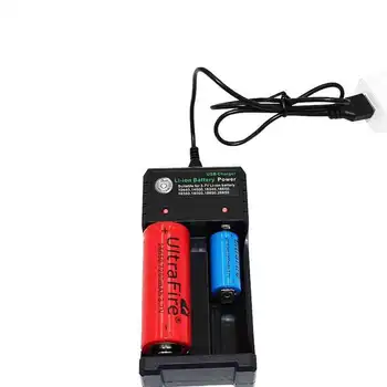 Įkrovimo 2-laiko Tarpsnių Baterijų Kroviklis Li-Ion USB Smart Greitas Įkroviklis 18350 18500 18650 Baterijos AAA Li-Ion Baterija