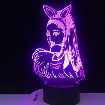 Įžymybė Dainininkas Ariana Grande Naktį Šviesos diodų (Led) Palieskite Jutiklio Spalva Keičiasi naktinė lempa Fanams Dovana Suaugusiųjų Naktį Lempos Miegamasis
