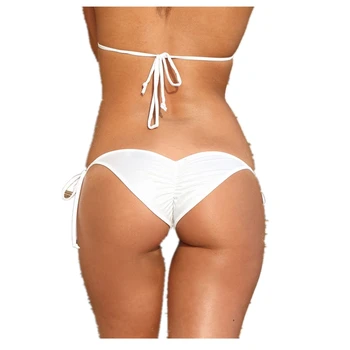 Įžūlus Brazilijos Bikini Bottom su Ruched Atgal/ Scrunch užpakalis Micro bikini dugnų Diržas-Lined-Ruched - Aukštos Kokybės maudymosi Kostiumėliai