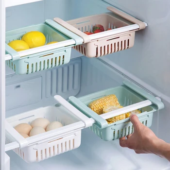 Šaldytuvas talpinimo Daugiafunkcinis Saugojimo Krepšys Šaldytuvas Pull-out Stalčiai Tarpiklis Sluoksnis stalčiuko Virtuvės Įvairenybės