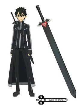 Šalis Helovinas Vienodi Kostiumai Anime Kardas Meno Internete ⅱ Kirito ALO Juodas ilgas kardas Anime Cosplay Medinių Ginklų