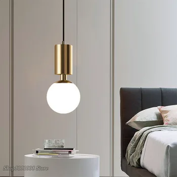 Šiaurės aliuminio pakabukas šviesos šiuolaikinės paprasta, miegamojo staliukas, lempa mažas pakabukas lempa Kambarį namų dekoro Šviestuvas