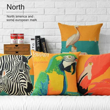 Šiaurės Kūrybiškumą Papūga Zebra pagalvę Pagalvėlė padengti geltona Patalynė užvalkalas namų dekoratyvinės pagalvės