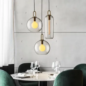 Šiaurės šalių šiuolaikinės paprastas stiklo kamuolys LED E27 sieniniai šviestuvai, interjero apšvietimas, lempos, restoranas, kambarių laiptų apdaila kabo šviesa