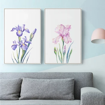 Šiaurės Šviežių Violetinė Gėlių Rausvos spalvos, Plakato ir Spausdinimo Drobės Tapybos POP Sienos Menas Nuotraukas, Virtuvė, Gyvenamasis Kambarys, Namų Dekoracijos