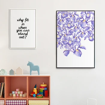 Šiaurės Šviežių Violetinė Gėlių Rausvos spalvos, Plakato ir Spausdinimo Drobės Tapybos POP Sienos Menas Nuotraukas, Virtuvė, Gyvenamasis Kambarys, Namų Dekoracijos