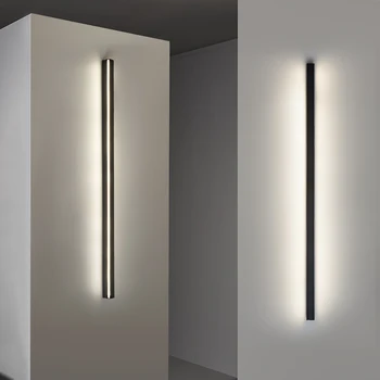 Šiuolaikinių LED Sienos Lempos Fone Ilgą Eilutę, Sienos Šviesiai veidrodis lempos kambarį miegamojo Lovos Sconce koridoriaus praėjimo Šviesos Šviestuvas