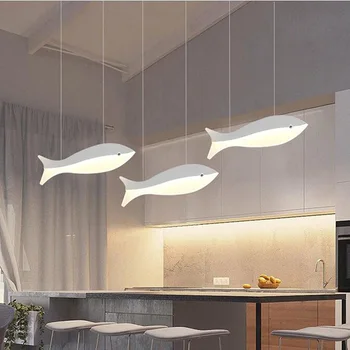 Šiuolaikinės Akrilo žuvies formos pakabukas šviesos kūrybos Led priedai veltiniams, vilna Lempa Valgomasis Gyvenamasis Kambarys, Virtuvė,