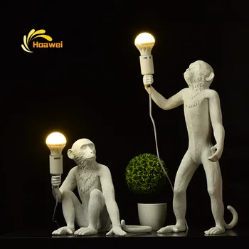 Šiuolaikinės Beždžionės Lempa LED Sieniniai šviestuvai Apšvietimo Šiaurės Kopijos Dervos Virvės Kabo Lempa Namų Dekoro priedai veltiniams, vilna Lempa Patalpų Šviestuvas