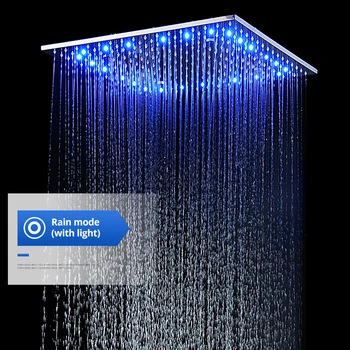 Šiuolaikinės Rūkas Dušo Maišytuvas Nustatyti Termostatiniai 3 Būdas Dušo Sistema Lubų Didelis Lietus LED Dušo Bakstelėkite 20 Colių Kvadratinių Vonia