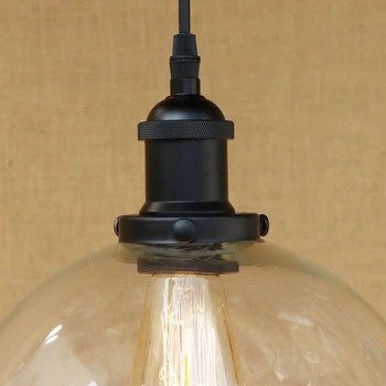 Šiuolaikinės Sferinio stiklo atspalvį priedai veltiniams, vilna lempa LED Edison Pakabukas lemputė Šviesos Rungtynių Virtuvės Žibintai/valgomasis/bar E27 220V